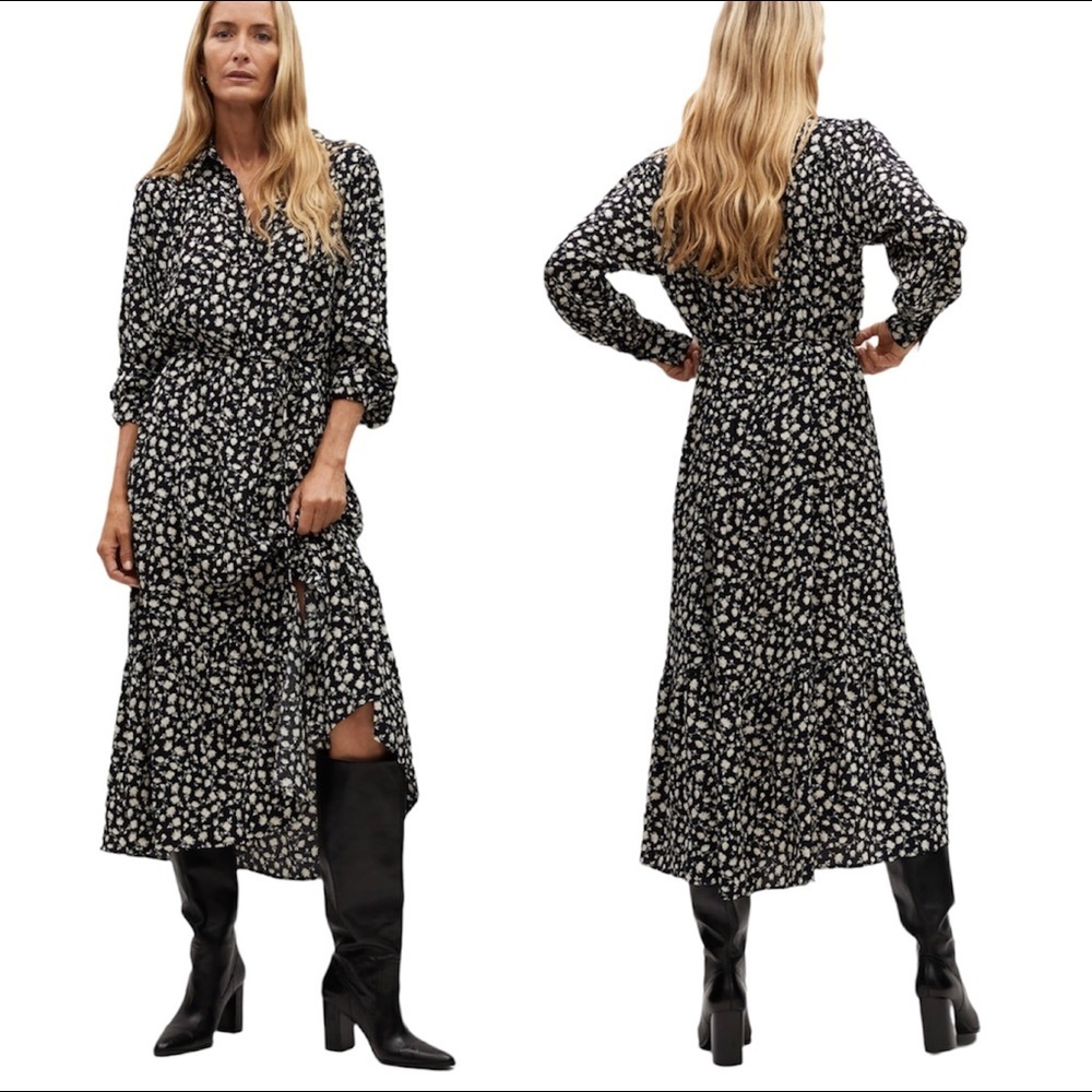 Mango Ruffle printed dress